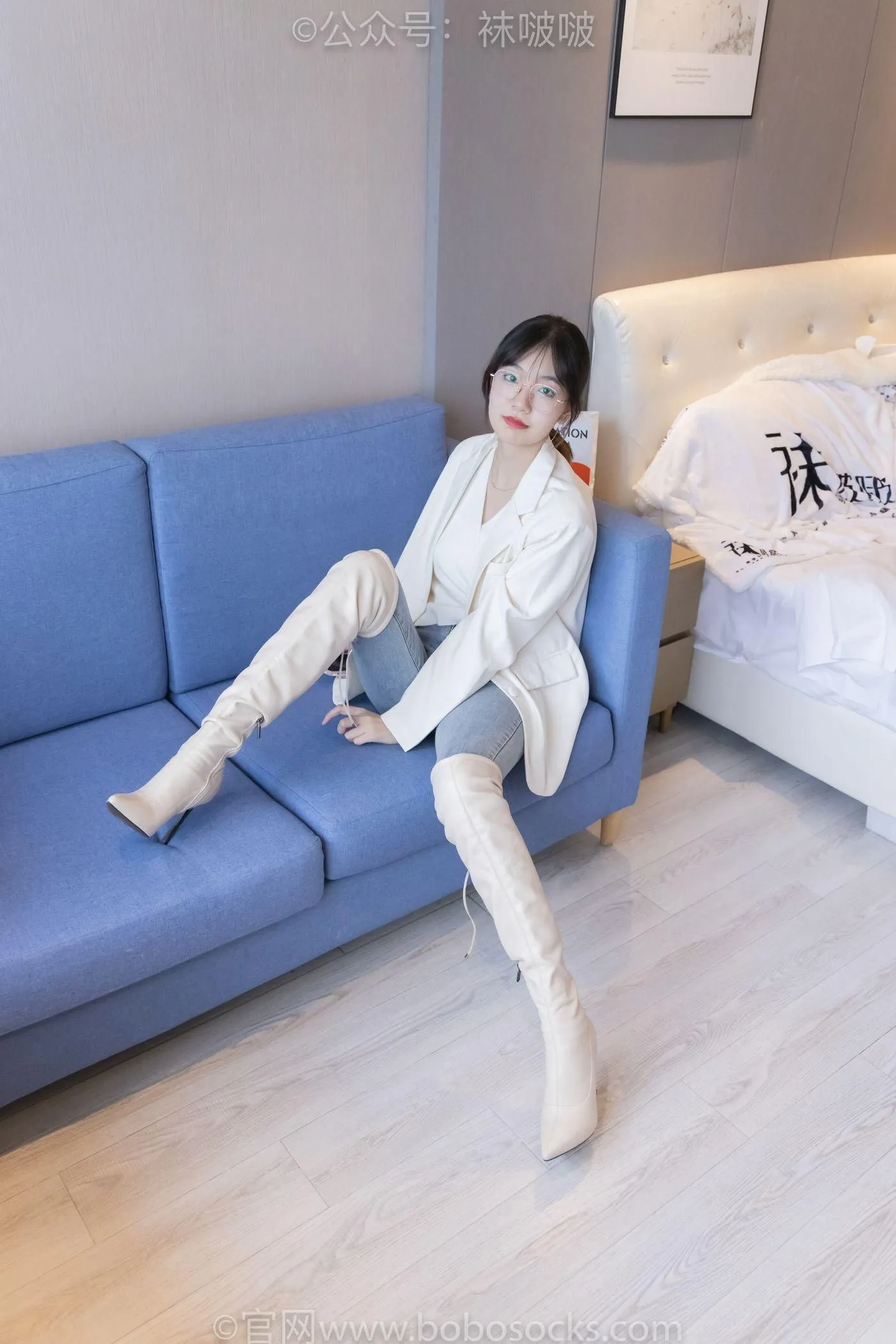[BoBoSocks袜啵啵]NO.050 小甜豆-高跟长靴、白棉袜 [175P]插图2